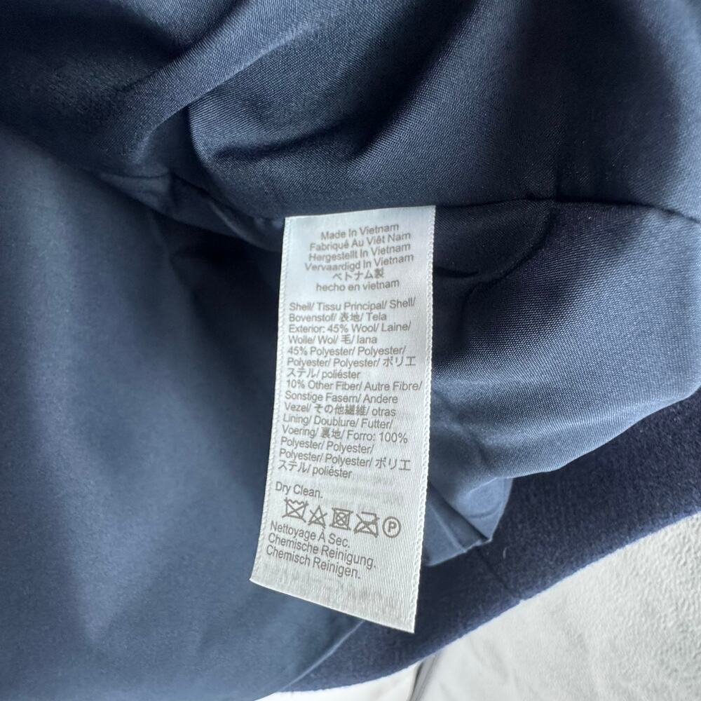 J. Crew Women's Long Sleeve City Coat with Button Neck Navy Blue Size 16 NWT - Picture 10 of 12